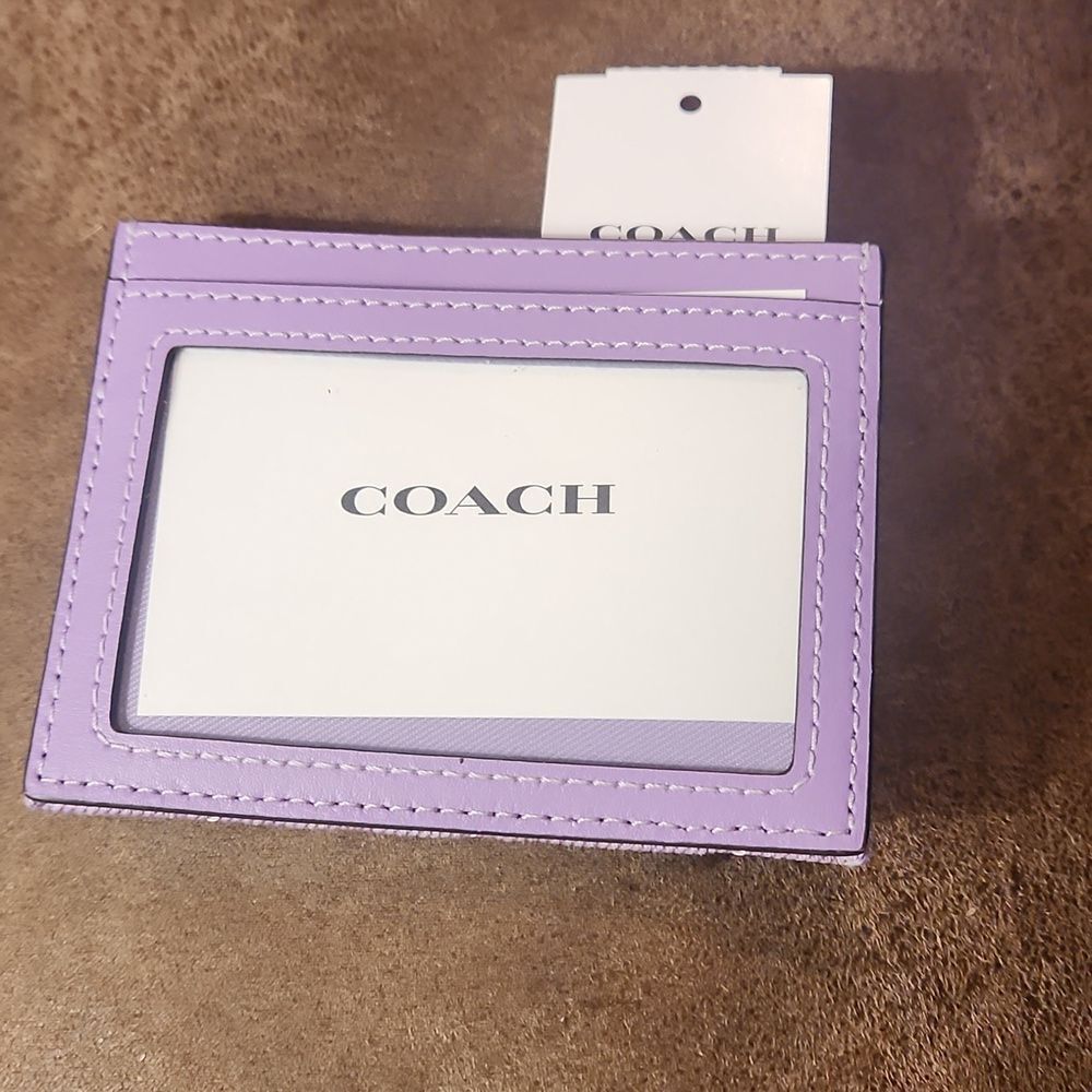 Coach Purple Denim Quilted Card Holder Brand New - Picture 2 of 3